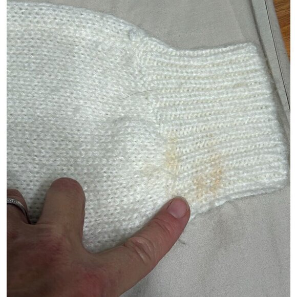 Vintage Adolfo Batwing Sweater Intricate Knit Design Acrylic Women's L Ivory - Picture 7 of 9